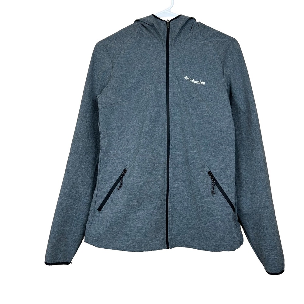 EUC Women's Columbia Heather Canyon Softshell Hooded Jacket Grey Medium M